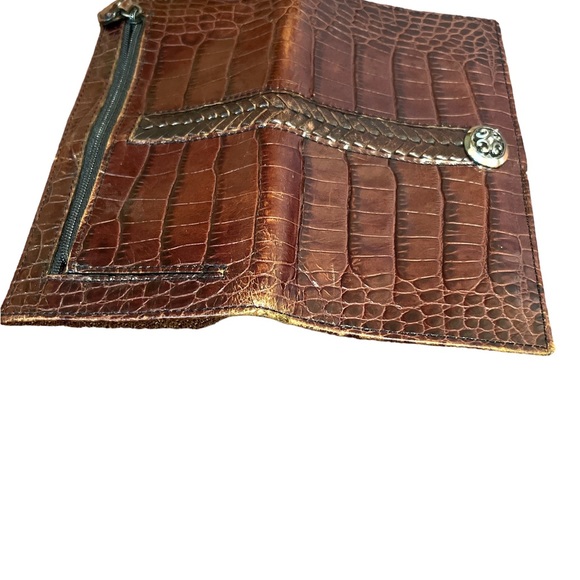 Brighton Dark Brown Leather Check Book Holder Vintage - Picture 5 of 5